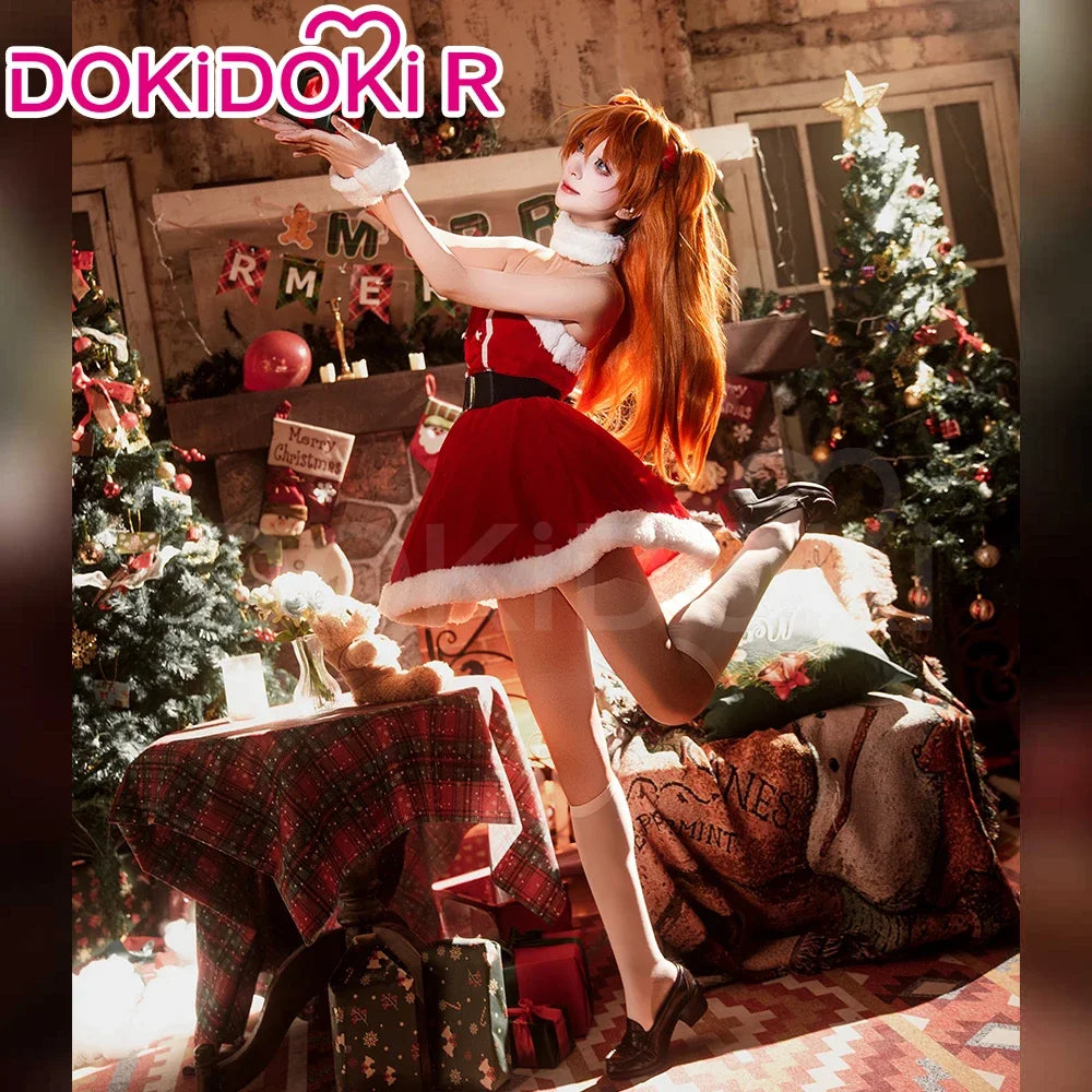 IN STOCK Asukaa / Reii Cosplay Costume Anime DokiDoki-R Women Cute Sexy Christmas Dress Asukaa Cosplay Reii Costume Plus Size