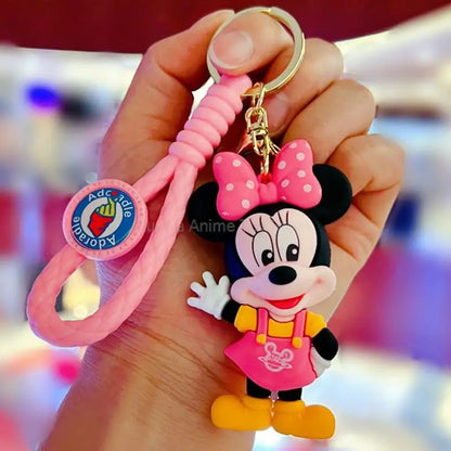 Anime Disney Figure Villain Maleficent The Evil Queen Cruella Silicone Keychain Bag Key Ring Pendant Children Toy Birthday Gifts