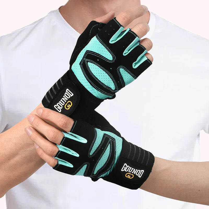 Gounod Weightlifting Gloves with Wristband Support – Breathable Anti-Slip Gym for Bodybuilding Powerlifting and Fitness