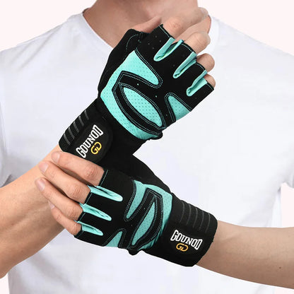 Gounod Weightlifting Gloves with Wristband Support – Breathable Anti-Slip Gym for Bodybuilding Powerlifting and Fitness