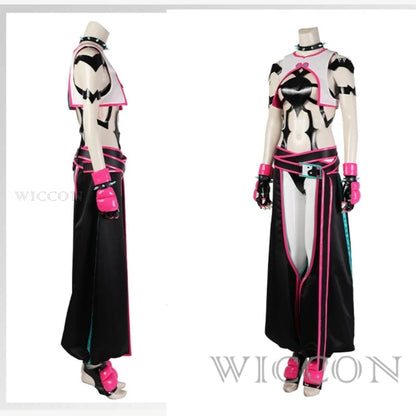 SF6 Juri Han Cosplay Costume Set Polyester Women