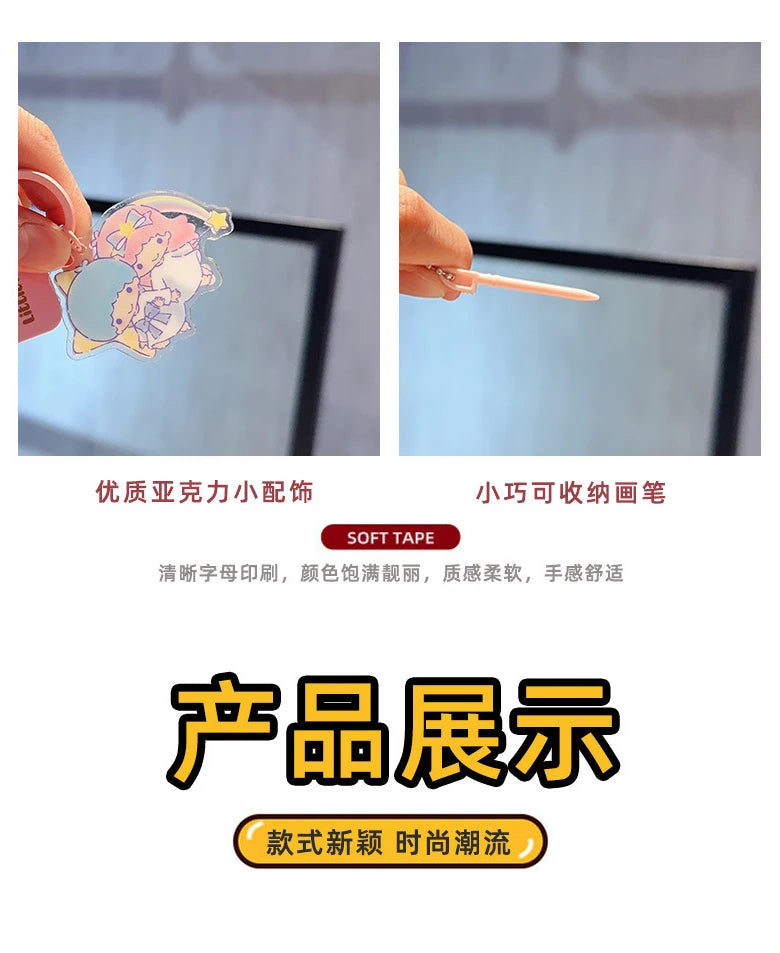 Genuine Sanrio Hello Kitty Kuromi Melody Pachacoo Cinnamoroll Hangyodon Gudetama Writ Boar Graffiti Toy Keychain Birthday Gift