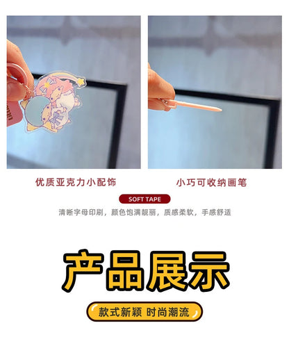 Genuine Sanrio Hello Kitty Kuromi Melody Pachacoo Cinnamoroll Hangyodon Gudetama Writ Boar Graffiti Toy Keychain Birthday Gift