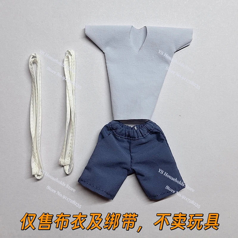 1/12 Killua Zoldyck Anime Boy Figure Mini T-shirt Shorts White Cloth Belt Clothes Toys Accessory For Hunter Shf 6inch Soldier