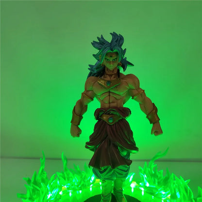 Dragon Ball Z Broly Anime Figure 20cm GK Super Saiyan LED Night Light PVC Action Figure Toys for Children Collector Doll Model