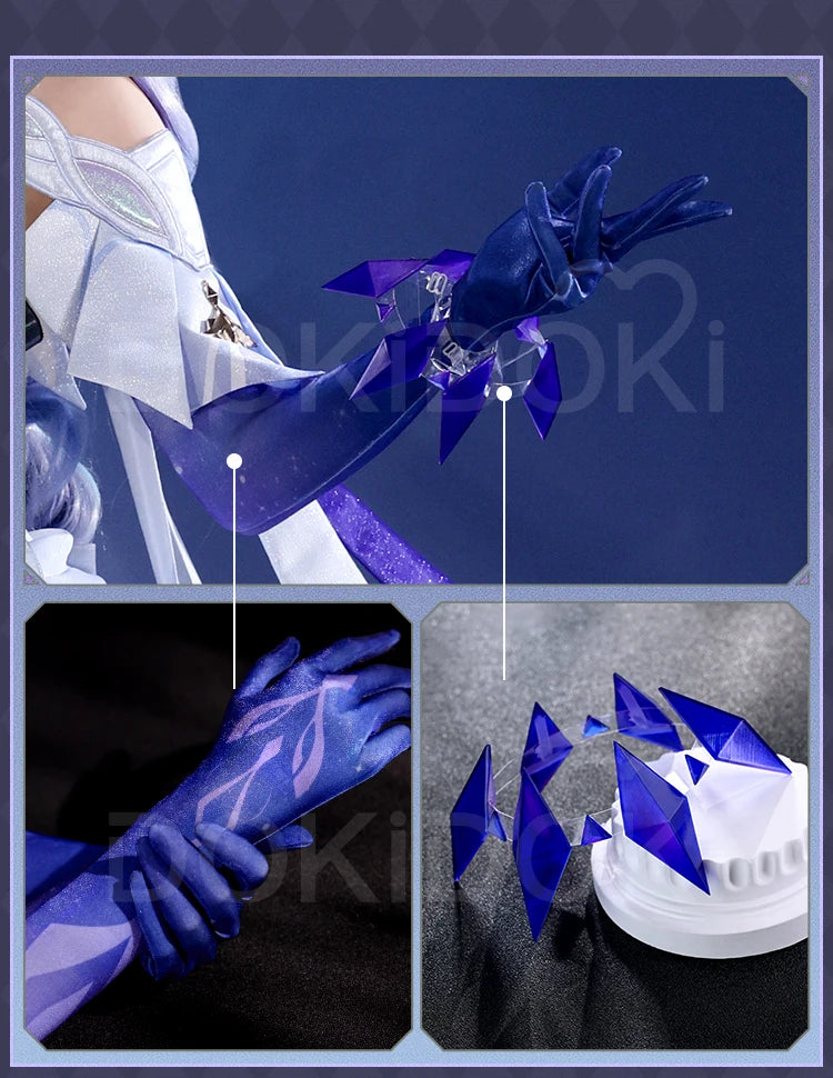 Skirk Cosplay Costume Game Genshin Impact【S-2XL】DokiDoki-SR Skirk Wig Women Halloween Costume Plus Size