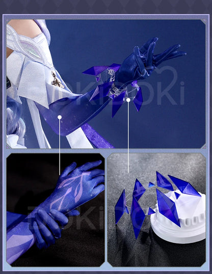 Skirk Cosplay Costume Game Genshin Impact【S-2XL】DokiDoki-SR Skirk Wig Women Halloween Costume Plus Size