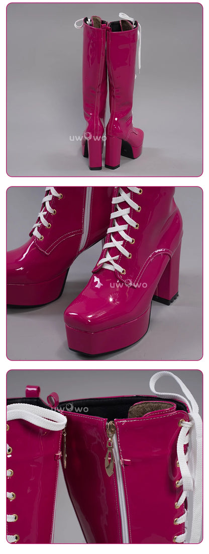 UWOWO Cosplay Shoes Universal Shoes Boots Black Blue White Rose High Tube Boots