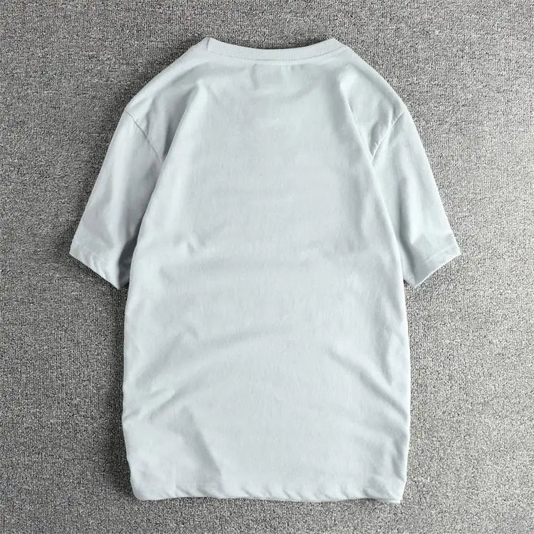 Summer New American Retro Short-sleeved O-neck Letter Printed T-shirt Men's Fashion Simple 100% Cotton Washed Casual Sport Tops