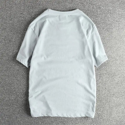 Summer New American Retro Short-sleeved O-neck Letter Printed T-shirt Men's Fashion Simple 100% Cotton Washed Casual Sport Tops