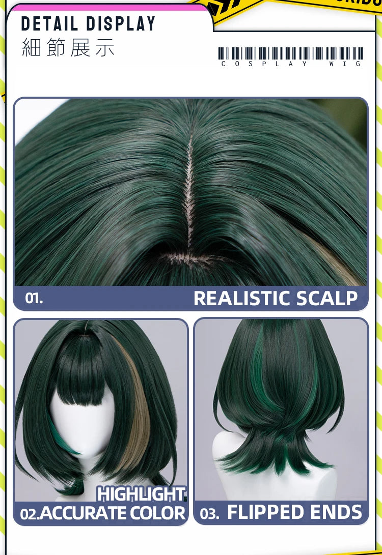 IN STOCK Ineffa Nefer Jahoda Flins Wig Game Genshin Impact DokiDoki Men Gradient Deying Hair Flins Cosplay Free Cap Halloween