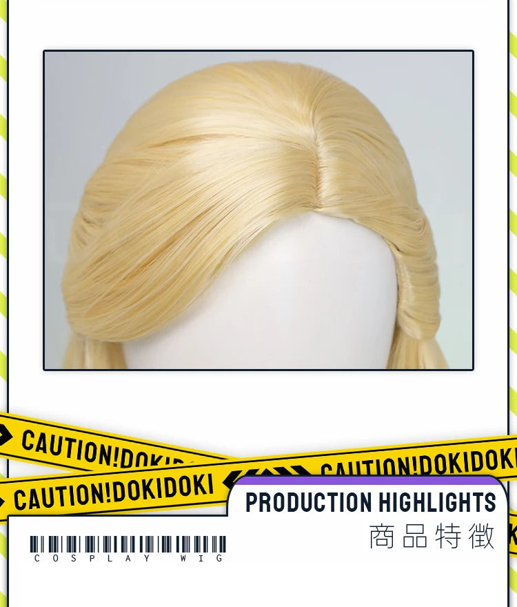Women Princess Wig Anime DokiDoki Women Long 80cm Golden Curls Hair Christmas Princess Cosplay High Heat Resistant Free Cap Wig