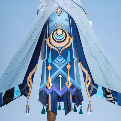 Genshin Impact Lauma Cosplay Costume Wig Dress Uniform Headwear Earrings Frostmoon Scions Halloween Party for Women Girls iCoser