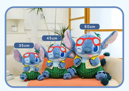 Disney 60cm Summer Watermelon Stitch Kawaii Plush Toy Cartoon Cute Soft Pillow Home Decoration Doll Children's Christmas Gifts