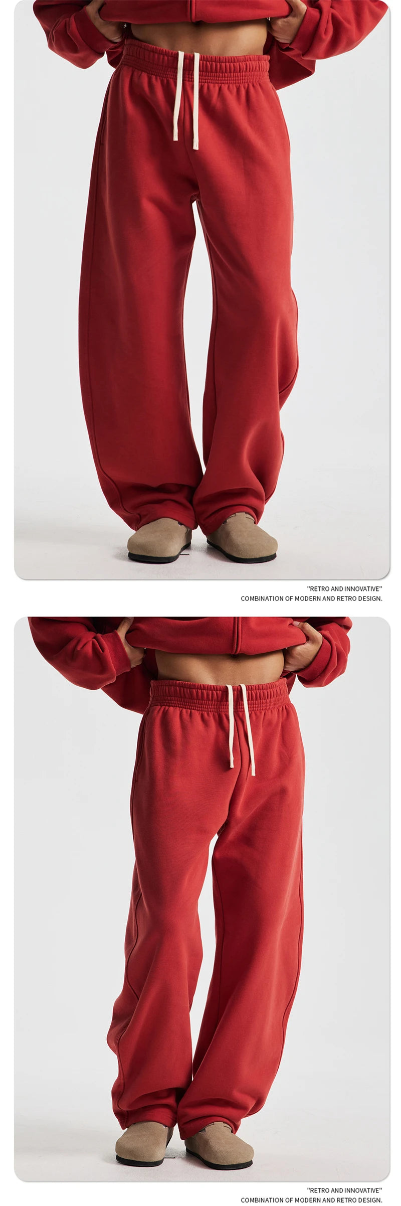 ZODF 2025 Winter 430gsm Unisex Fleece Straight Sweatpants Thick Warm Casual Oversized Trousers HY1170