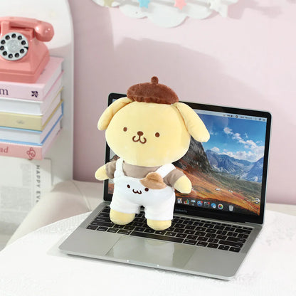 Sanrio Pompompurin Plush Toys Lovely Pillow Super Soft Dressed Pom Pom Purin Stuffed Doll Kawaii Room Decor Kids Gift