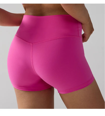 Solid Color Women’s High-Waisted Fitness Yoga Shorts – Quick Dry Breathable for Running & Cycling