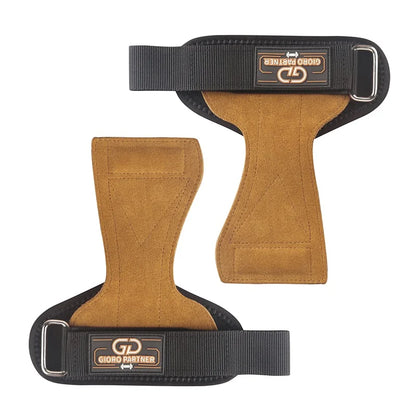 Cowhide Weightlifting Gloves with Heavy Duty Adjustable Wrist Straps for Powerlifting and Deadlifts Padded Bodybuilding