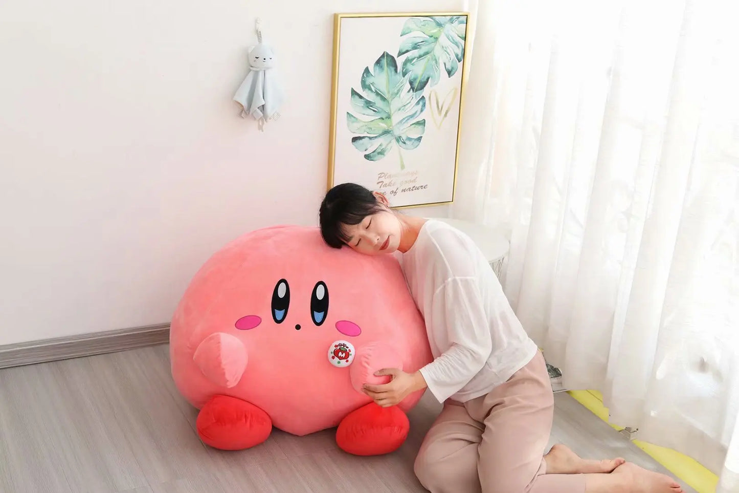 60cm Big Size Kirby Kawaii Cartoon Anime Plush Stuffed Doll Room Plushies Pillow Ornaments Cute Peluche Children's Holiday Gifts