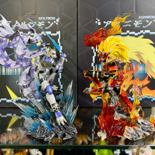 Bandai Digimon Garurumon Agunimon 26cm PVC Model