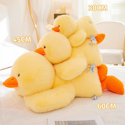 30-60cm Fluffy Large Sleep Pillow Super Soft Duck Plush Toy Cozy Lying Stuffed Animal Yellow Duck Plushies Hug Pillow Cushion