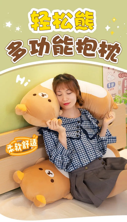 60/80/100cm Big Size Rilakkuma Kawaii Anime Plush Stuffed Doll Cartoon Room Decor Plush Pillow Children's Holiday Gift