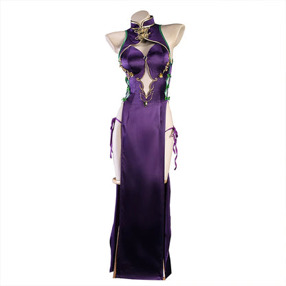 IN STOCK UWOWO C.C. Cosplay Codee Geasss: C.C. CC Purple Cheongsam Cosplay Costume Purple Dress Halloween Costume