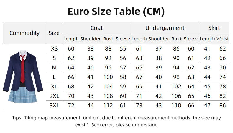 iCoser Anime My Dress-Up Darling Marin Kitagawa Cosplay Costume Blue Skirt Suit School Uniform Season 2 Halloween for Women Girl