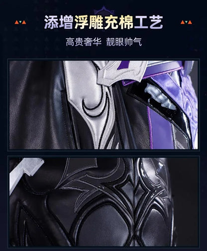 Genshin Impact Kyryll Chudomirovich Flins Cosplay Costume Wig Uniform Outfit Metal Accessory Halloween Party for Women Men Props