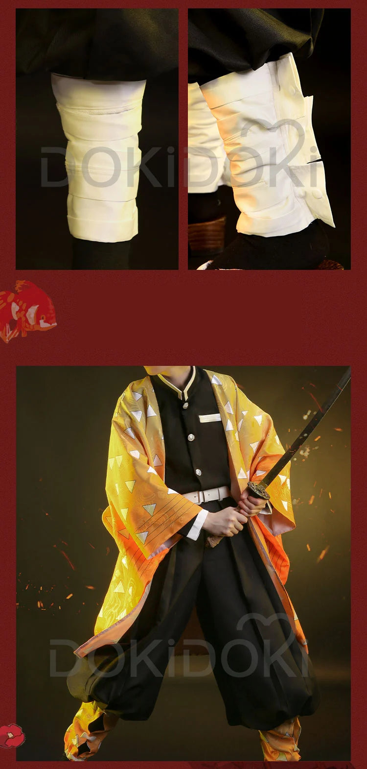 IN STOCK Agatsumaa Zenitsuu Cosplay Costume Anime DokiDoki-SR Men Uniform Costume Zenitsuu Cosplay Haori