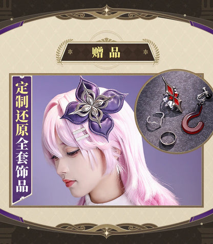 Honkai Star Rail Evernight March 7th Cosplay Costume Wig Dress Headwear Mysterious Foreign Guest Amphoreus Halloween Party Women