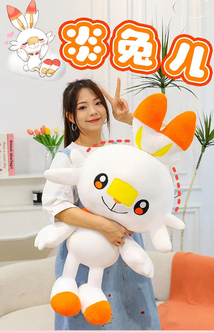 50/70/90cm Big Size Pokemon Scorbunny Anime Plush Stuffed Doll Room Decoration Kawaii Plushies Pillow Ornaments Holiday Gifts