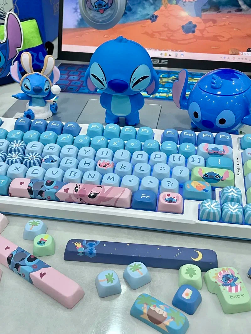 Disney  New Style Shinagawa Stizai Star Kabi Interstellar Kawaii Blue Baby Theme Keycaps Moa High Five Sided Thermal Sublimation