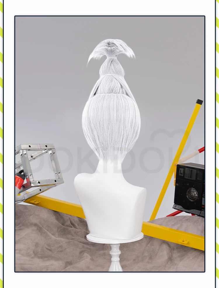 IN STOCK Seiko Ayase Wig Anime Dandadan Cosplay DokiDoki Halloween Grey Hair DAN DA DAN Seiko Glasses Ear Clips Patch Free Cap