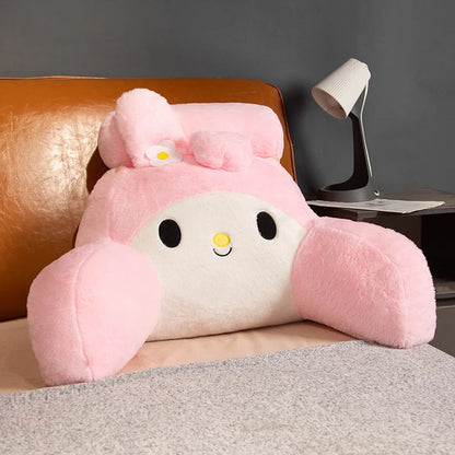 Sanrio Comfortable Back Cushion With Headrest Cinnamoroll My Melody Kuromi Cushion Lumbar Support Chair Sofa Bed Washable Gifts