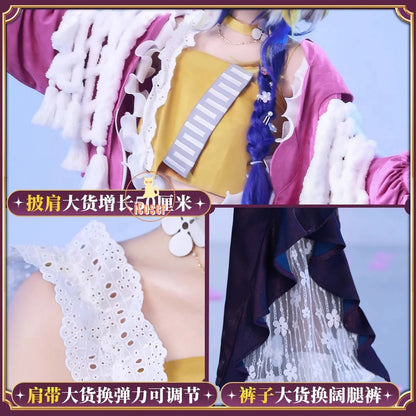 iCoser Arknights Shu Spring Feast Cosplay Costume Wig Uniform Headwear Tail Tianshi Rhodes Island Halloween Party for Women Girl