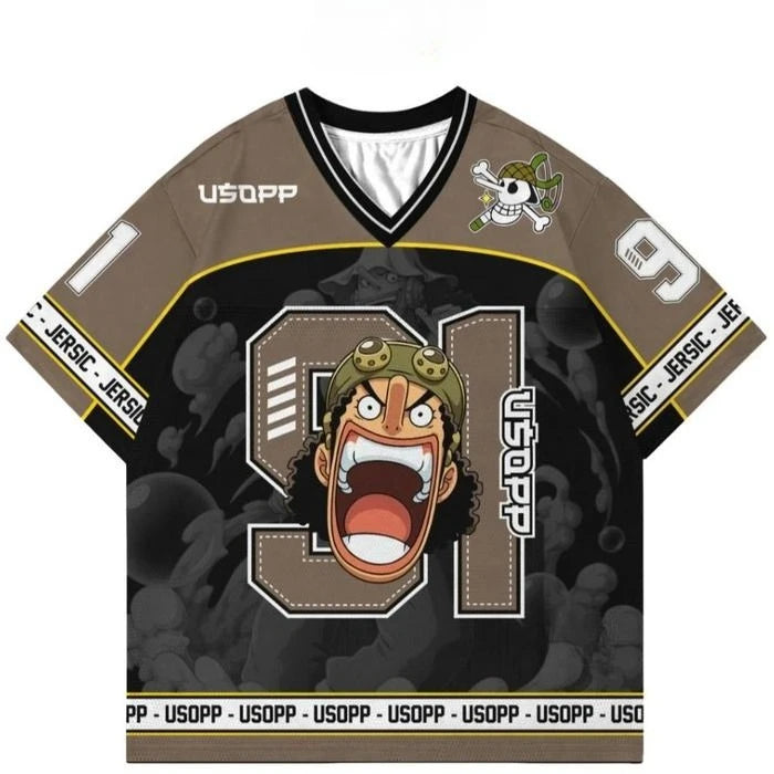 Jersey One Piece The Straw Hat Pirates Anime Kpop Baseball Hockey T-shirt Fashion Streetwear Anime Y2k Daily Unisex Tops Tees