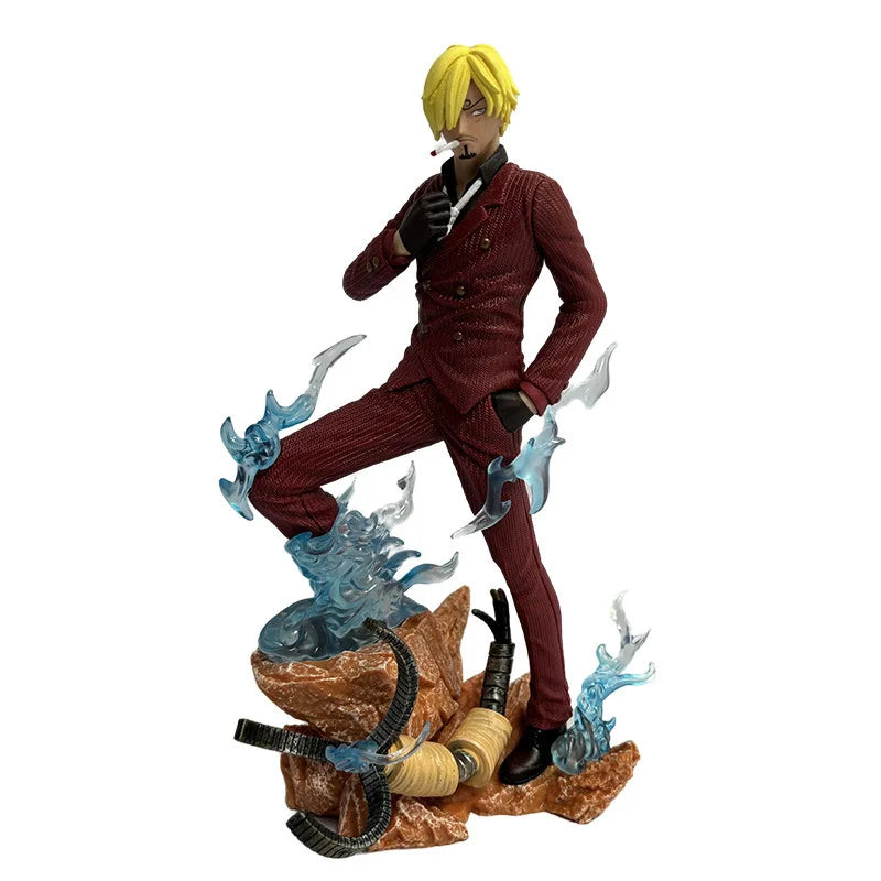 One Piece Resonance Series GK Diable Jambe Twin Wings Sanji white suit Figure Scene Sculpture PVC Model Collection Toy Gift 24cm