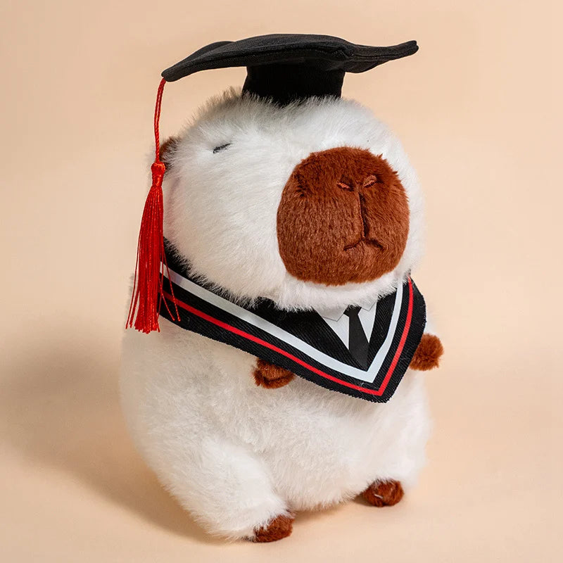 2025 Graduation Gift Stuffed Animal Plushies Capybara Bear Dog Soft Toy Cute Plush Owl with Bachelor's Gown Doctoral Cap