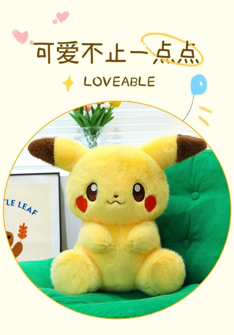 35/45/60CM Pikachu Pokémon Plushie Cartoon Anime Kawaii Peluche Comfortable Soft Doll Cushion Children Room Decoration Toy Gift