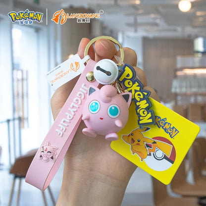 Pokemon Keychain Pikachu Bulbasaur Jigglypuff Anime Action Figure Toys Kawaii Souvenir Psyduck Doll Gift for Kids Birthday Party