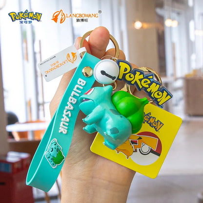 Pokemon Keychain Pikachu Bulbasaur Jigglypuff Anime Action Figure Toys Kawaii Souvenir Psyduck Doll Gift for Kids Birthday Party