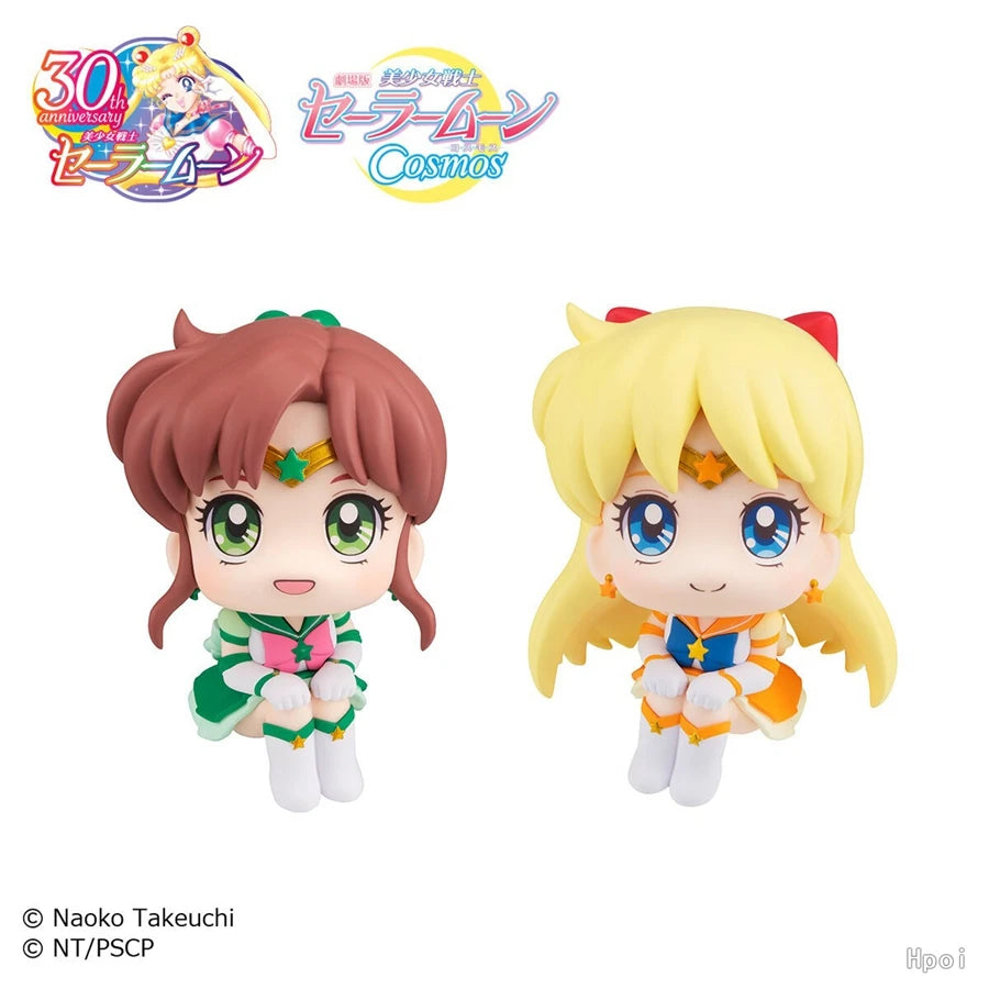 Q Version Sailor Moon Anime Figure Kawaii Sailor Mars Jupiter Mercury Venus Action Figure PVC Collection Model Doll Toy for Kids