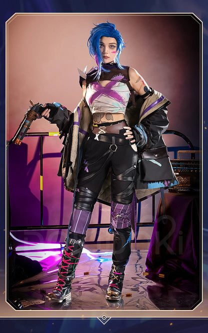 IN STOCK Jinxx Hoodie Cosplay Costume Game Anime Cosplay【S-3XL】DokiDoki-R Women Halloween Costume Jinxx Cosplay Hat Plus Size