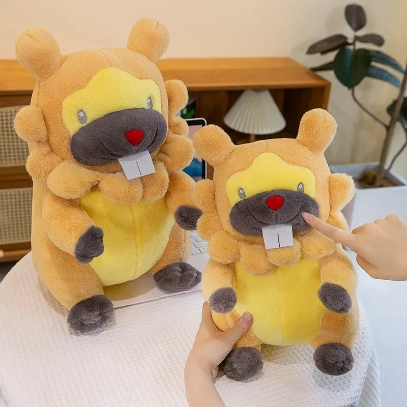 35/80cm Large Bidoof  Pokemon Plush Toys Anime Doll Cute Pillow Cartoon Giant Pokémon Plushie Stuffed Gift for Kids Christmas