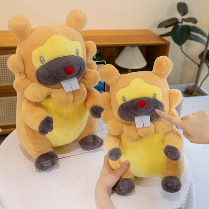 35/80cm Large Bidoof  Pokemon Plush Toys Anime Doll Cute Pillow Cartoon Giant Pokémon Plushie Stuffed Gift for Kids Christmas