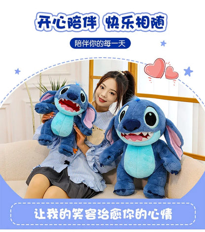60cm Big Size Disney Stitch Cartoon Anime Plush Stuffed Doll Room Decoration Peluche Pillow Kawaii Plushies Ornaments Gifts