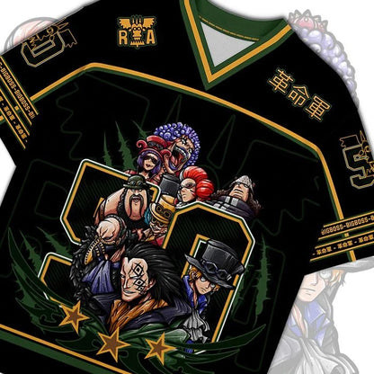 50 Jersey One Piece Revolutionary Army Anime Y2k Korean Baseball Hockey T-shirt Fashion Streetwear Anime Daily Unisex Tops Tees