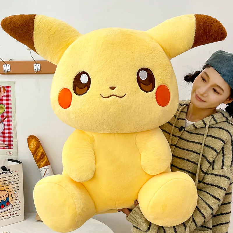 40/80cm Large Pikachu Pokemon Plush Toys Cartoon Doll Cute Ornament Stuffed Plushie Pikachued Pillow Pokémon Gift for Children