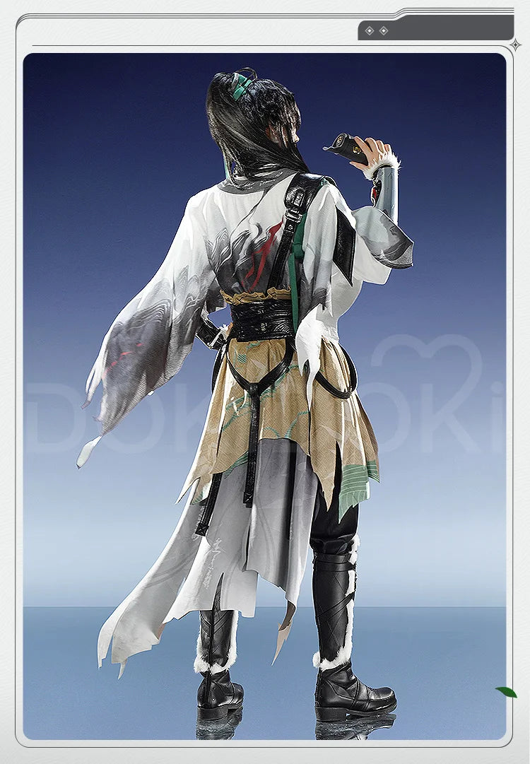 Qiuyuan Cosplay Costume Game Wuthering Waves DokiDoki-SR Men White Suits Wuthering Waves Qiuyuan Wig Cosplay Accessories
